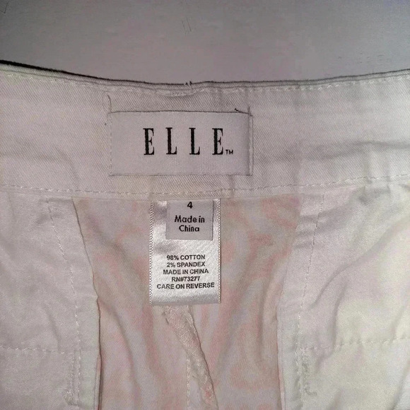 Elle Peach Floral Print Women’s Stretch Cotton Chino Shorts Size 4 - Picture 5 of 8